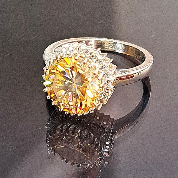 *CERTIFIED* GORGEOUS 5 CT NATURAL CHAMPAGNE HPHT DIAMOND SOLITAIRE RING SIZE 8